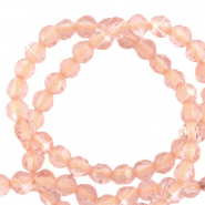 Perlen Naturstein Facett geschliffen 3mm Light peach-pearl shine coating