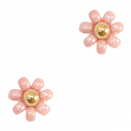 Miyuki-Blumenperle 8mm Salmon pink-gold