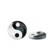 Perle Muschel S&uuml;&szlig;wasserperlmutts Yin & Yang Symbol Black-white (Naturliche Farbe Muschel)