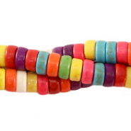 Disc Natursteinperlen Howlit 6x3mm Multicolour