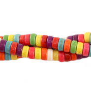 Disc Natursteinperlen Howlit 4x2mm Multicolour