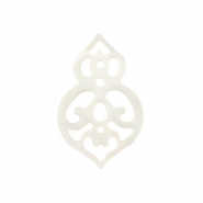 Anh&auml;nger Muschel S&uuml;&szlig;wasserperlmutt Bohemian White (Naturliche Farbe Muschel)