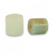 Disc natursteinperlen Chalcedon (Quarz) 4x4mm Multicolour turquoise-off white