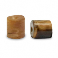 Disc natursteinperlen Tigerauge 4x4mm Golden brown