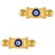 Anh&auml;nger Metall DQ Zwischenst&uuml;ck Evil Eye Gold-dark blue (nikkelvrij)
