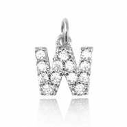 TQ Metall Brass Anh&auml;nger initial W Silver