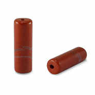 Perlen Naturstein Jaspis Tubes Rust red