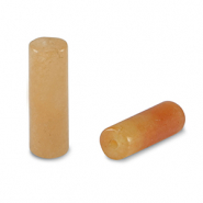Perlen Naturstein Aventurinquarz Tubes Copper orange