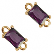 Zwischenst&uuml;cke Kristallglas Rectangle Purple-gold