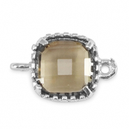 Zwischenst&uuml;cke Kristallglas Square Black diamond-silver