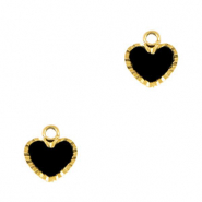 Anhänger aus Stainless Steel - Rostfreiem Stahl Heart Gold-black