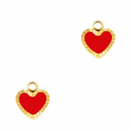 Anhänger aus Stainless Steel - Rostfreiem Stahl Heart Gold-red white