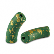 Perlen aus Acryl Tube matt Dark green-gold