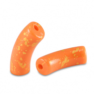 Perlen aus Acryl Tube shiny Orange-gold
