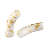 Perlen aus Acryl Tube matt White-gold