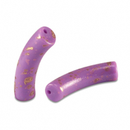 Perlen aus Acryl Tube shiny Purple-gold