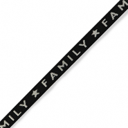 Schmucktextband "family" Black- grey