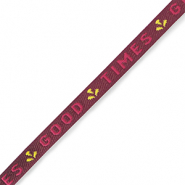 Schmucktextband "good times" Purple-pink