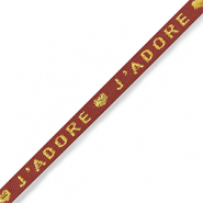 Schmucktextband "j'adore" Rust red