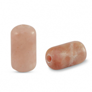 Perlen Naturstein Jaspis Tubes Multicolour rose