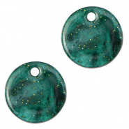 Anh&auml;nger aus Resin Glitzer 12mm Multicolor green