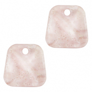 Anh&auml;nger aus Resin Trapezium Glitzer Hortensia pink