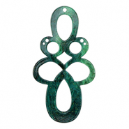 Anh&auml;nger aus Resin Barock Glitzer Multicolor green