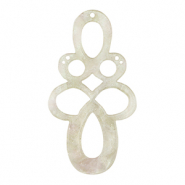 Anh&auml;nger aus Resin Barock Glitzer Cashmere white