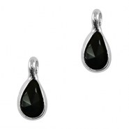 Anh&auml;nger aus Kristallglas drop Black-silver