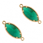 Zwischenst&uuml;cke Kristallglas Oval Green-gold