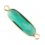 Zwischenst&uuml;cke Kristallglas oblong Oval Green-gold