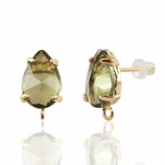 Ohrringe / Ohrstecker aus Glas mit &Ouml;se Drop Brown-gold