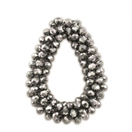 Facetten Perlen Anhh&auml;nger drop Silver