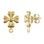 Zubehör aus Stainless Steel - Rostfreiem Stahl Ohrringe / Ohrstecker flower mit Öse Gold