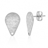 Zubehör aus Stainless Steel - Rostfreiem Stahl Ohrringe / Ohrstecker drop mit Öse Silver