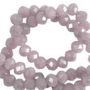 Facetten Top Glas Perlen 6x4mm Rondellen Lavender fog-pearl shine coating