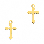 Anhänger aus Stainless Steel - Rostfreiem Stahl Cross Gold