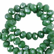 Facetten Top Glas Perlen 4x3mm Rondellen Nile green-pearl shine coating