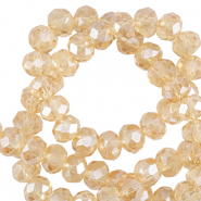 Facetten Top Glas Perlen 3x2mm Rondellen Marigold yellow-pearl shine coating