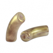 Acrylperlen Tubes shiny Golden taupe