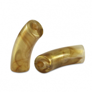 Acrylperlen Tubes shiny Golden brown