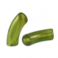 Acrylperlen Tubes shiny Golden olive green