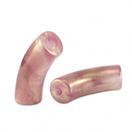 Acrylperlen Tubes shiny Golden vintage pink
