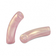 Acrylperlen Tubes shiny Golden vintage pink