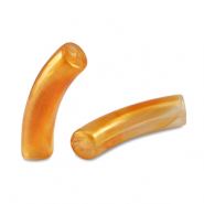 Acrylperlen Tubes shiny Golden orange