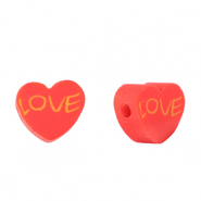 Perlen Polymer Heart "love" Red