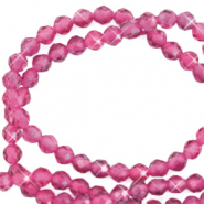 Perlen Naturstein Facett geschliffen 3mm Magenta pink-pearl shine coating