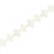 Perle Muschel Kreuz White