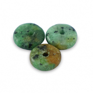 Rondell Natursteinperlen Seraphinit 6mm Shamrock green