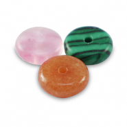 Rondell Natursteinperlen Mix 6mm Multicolour pink green